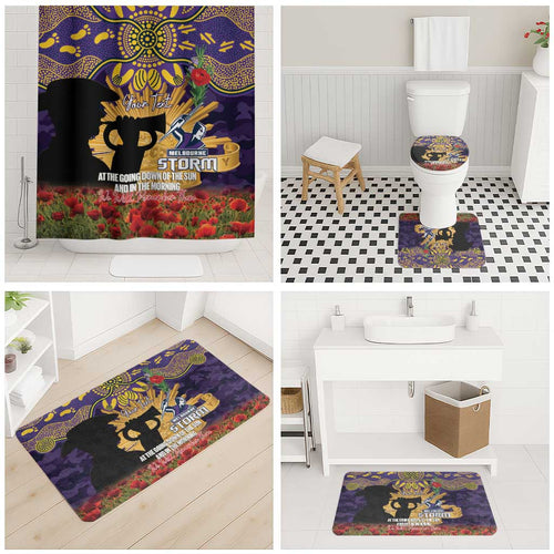 Personalised Melbourne Storm Rugby ANZAC Day Bathroom Set Last Post Poppy We Will Remember Them
