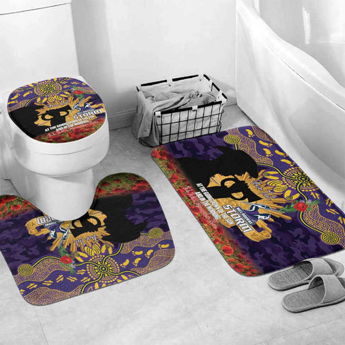 Personalised Melbourne Storm Rugby ANZAC Day Bathroom Set Last Post Poppy We Will Remember Them