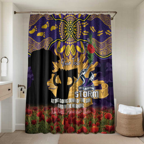 Personalised Melbourne Storm Rugby ANZAC Day Bathroom Set Last Post Poppy We Will Remember Them