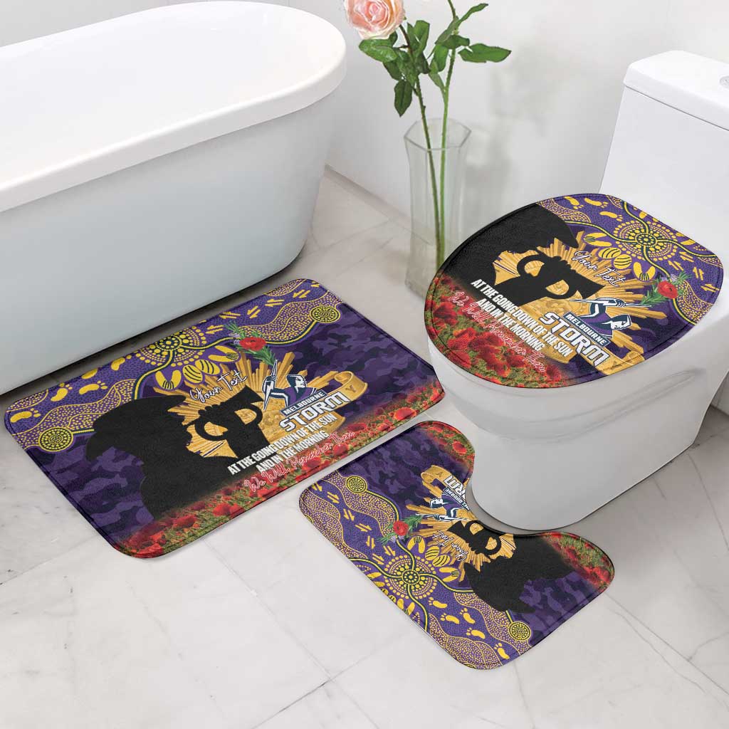 Personalised Melbourne Storm Rugby ANZAC Day Bathroom Set Last Post Poppy We Will Remember Them