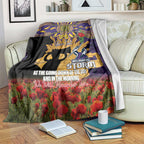 Personalised Melbourne Storm Rugby ANZAC Day Blanket Last Post Poppy We Will Remember Them