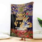 Personalised Melbourne Storm Rugby ANZAC Day Blanket Last Post Poppy We Will Remember Them