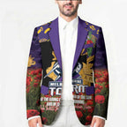 Personalised Melbourne Storm Rugby ANZAC Day Blazer Last Post Poppy We Will Remember Them