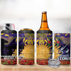 Personalised Melbourne Storm Rugby ANZAC Day 4 in 1 Can Cooler Tumbler Last Post Poppy We Will Remember Them