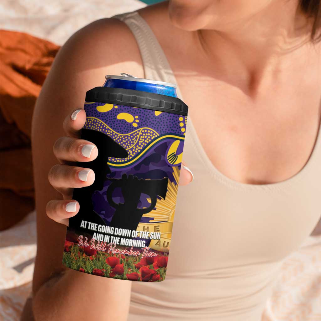 Personalised Melbourne Storm Rugby ANZAC Day 4 in 1 Can Cooler Tumbler Last Post Poppy We Will Remember Them