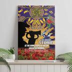 Personalised Melbourne Storm Rugby ANZAC Day Canvas Wall Art Last Post Poppy We Will Remember Them