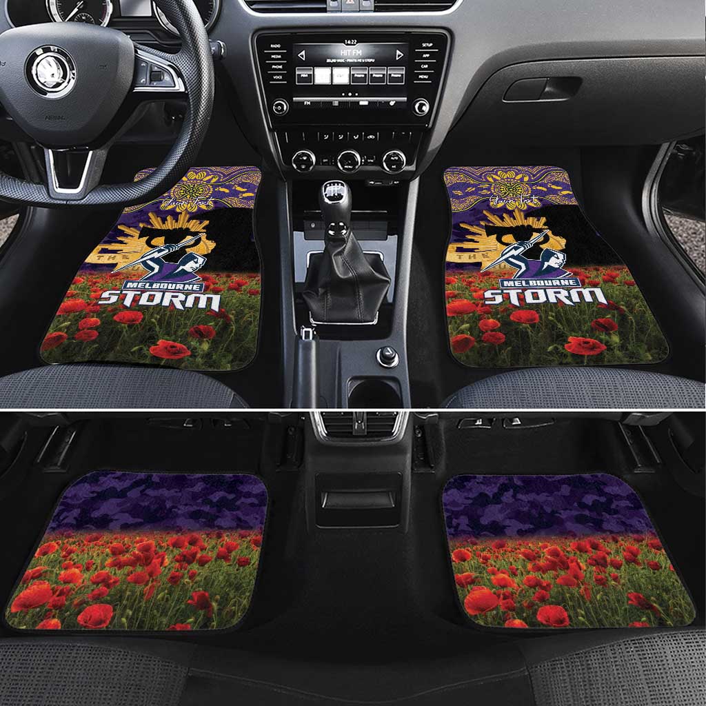 Personalised Melbourne Storm Rugby ANZAC Day Car Mats Last Post Poppy We Will Remember Them