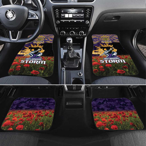 Personalised Melbourne Storm Rugby ANZAC Day Car Mats Last Post Poppy We Will Remember Them