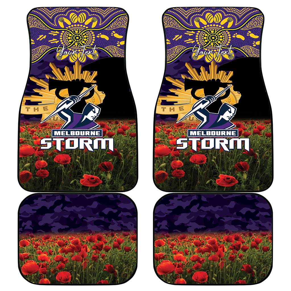 Personalised Melbourne Storm Rugby ANZAC Day Car Mats Last Post Poppy We Will Remember Them
