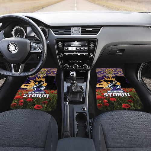 Personalised Melbourne Storm Rugby ANZAC Day Car Mats Last Post Poppy We Will Remember Them