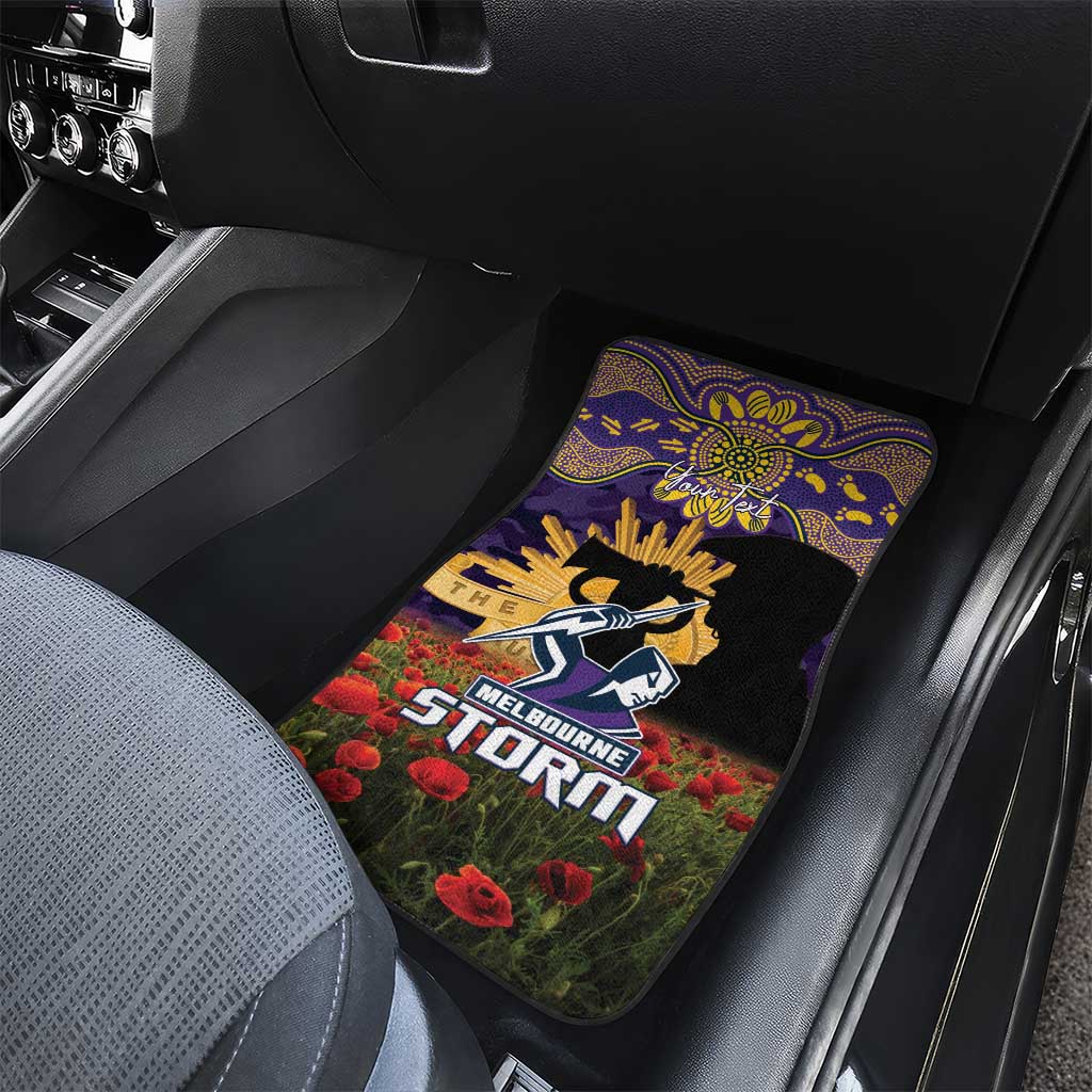 Personalised Melbourne Storm Rugby ANZAC Day Car Mats Last Post Poppy We Will Remember Them