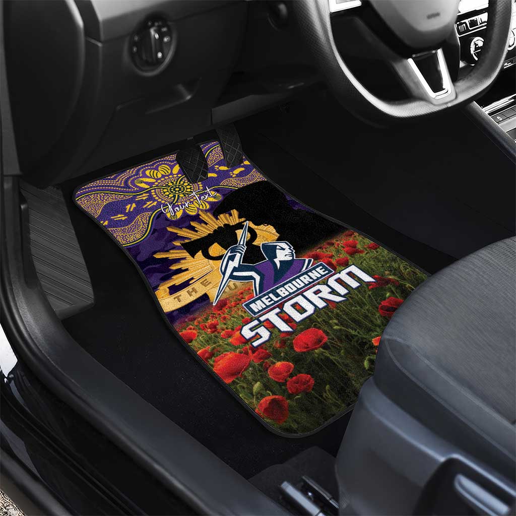 Personalised Melbourne Storm Rugby ANZAC Day Car Mats Last Post Poppy We Will Remember Them