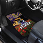 Personalised Melbourne Storm Rugby ANZAC Day Car Mats Last Post Poppy We Will Remember Them