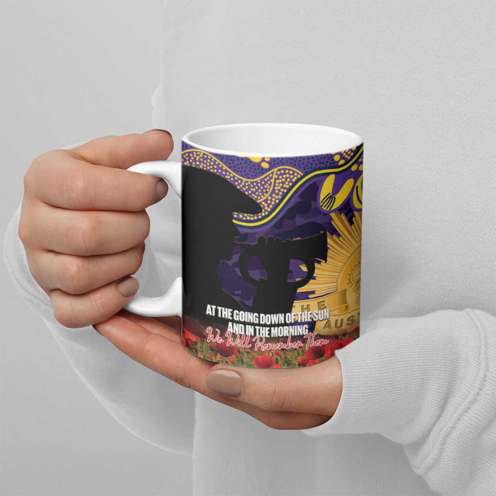 Personalised Melbourne Storm Rugby ANZAC Day Ceramic Mug Last Post Poppy We Will Remember Them