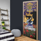 Personalised Melbourne Storm Rugby ANZAC Day Door Cover Last Post Poppy We Will Remember Them
