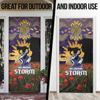 Personalised Melbourne Storm Rugby ANZAC Day Door Cover Last Post Poppy We Will Remember Them