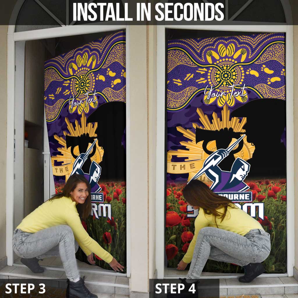 Personalised Melbourne Storm Rugby ANZAC Day Door Cover Last Post Poppy We Will Remember Them