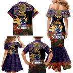 Personalised Melbourne Storm Rugby ANZAC Day Family Matching Mermaid Dress and Hawaiian Shirt Last Post Poppy We Will Remember Them