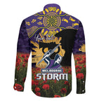 Personalised Melbourne Storm Rugby ANZAC Day Family Matching Mermaid Dress and Hawaiian Shirt Last Post Poppy We Will Remember Them