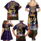 Personalised Melbourne Storm Rugby ANZAC Day Family Matching Summer Maxi Dress and Hawaiian Shirt Last Post Poppy We Will Remember Them