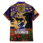 Personalised Melbourne Storm Rugby ANZAC Day Family Matching Summer Maxi Dress and Hawaiian Shirt Last Post Poppy We Will Remember Them
