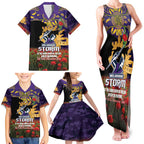 Personalised Melbourne Storm Rugby ANZAC Day Family Matching Tank Maxi Dress and Hawaiian Shirt Last Post Poppy We Will Remember Them