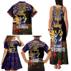 Personalised Melbourne Storm Rugby ANZAC Day Family Matching Tank Maxi Dress and Hawaiian Shirt Last Post Poppy We Will Remember Them
