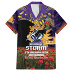 Personalised Melbourne Storm Rugby ANZAC Day Hawaiian Shirt Last Post Poppy We Will Remember Them