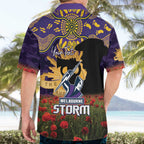 Personalised Melbourne Storm Rugby ANZAC Day Hawaiian Shirt Last Post Poppy We Will Remember Them