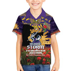 Personalised Melbourne Storm Rugby ANZAC Day Hawaiian Shirt Last Post Poppy We Will Remember Them