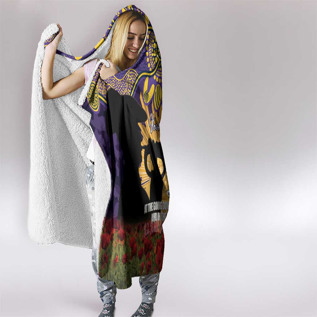 Personalised Melbourne Storm Rugby ANZAC Day Hooded Blanket Last Post Poppy We Will Remember Them