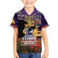 Personalised Melbourne Storm Rugby ANZAC Day Kid Hawaiian Shirt Last Post Poppy We Will Remember Them