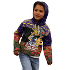 Personalised Melbourne Storm Rugby ANZAC Day Kid Hoodie Last Post Poppy We Will Remember Them