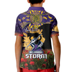 Personalised Melbourne Storm Rugby ANZAC Day Kid Polo Shirt Last Post Poppy We Will Remember Them