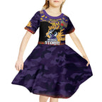 Personalised Melbourne Storm Rugby ANZAC Day Kid Short Sleeve Dress Last Post Poppy We Will Remember Them