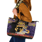 Personalised Melbourne Storm Rugby ANZAC Day Leather Tote Bag Last Post Poppy We Will Remember Them