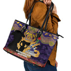 Personalised Melbourne Storm Rugby ANZAC Day Leather Tote Bag Last Post Poppy We Will Remember Them