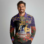 Personalised Melbourne Storm Rugby ANZAC Day Long Sleeve Polo Shirt Last Post Poppy We Will Remember Them