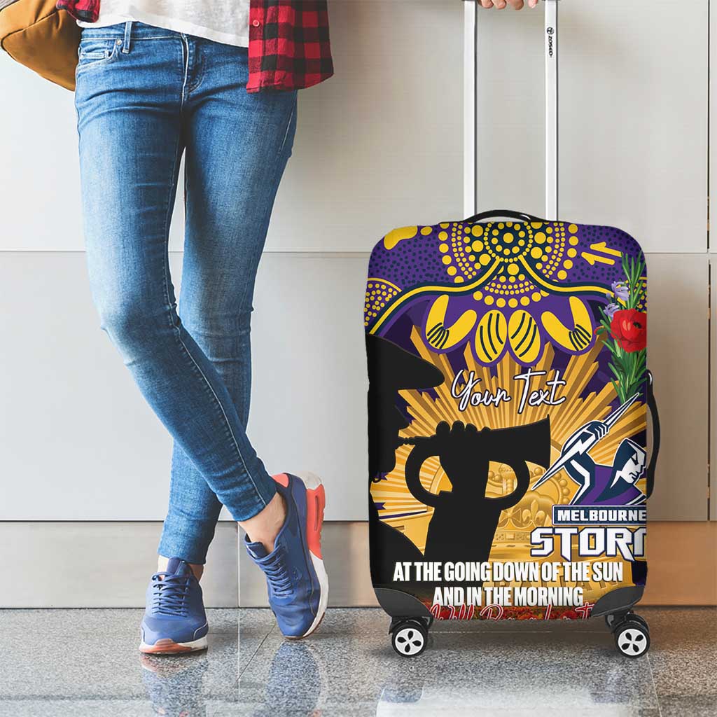 Personalised Melbourne Storm Rugby ANZAC Day Luggage Cover Last Post Poppy We Will Remember Them