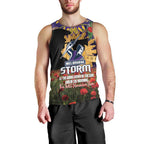 Personalised Melbourne Storm Rugby ANZAC Day Men Tank Top Last Post Poppy We Will Remember Them