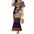Personalised Melbourne Storm Rugby ANZAC Day Mermaid Dress Last Post Poppy We Will Remember Them