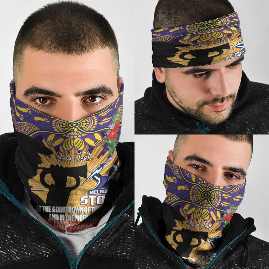 Personalised Melbourne Storm Rugby ANZAC Day Neck Gaiter Last Post Poppy We Will Remember Them