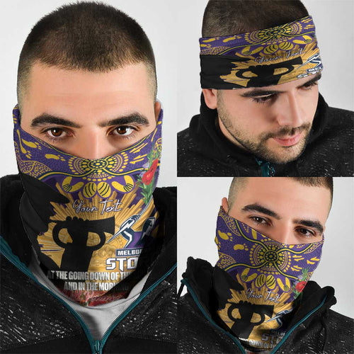 Personalised Melbourne Storm Rugby ANZAC Day Neck Gaiter Last Post Poppy We Will Remember Them