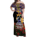Personalised Melbourne Storm Rugby ANZAC Day Off Shoulder Maxi Dress Last Post Poppy We Will Remember Them