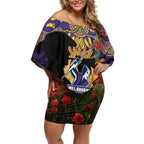 Personalised Melbourne Storm Rugby ANZAC Day Off Shoulder Short Dress Last Post Poppy We Will Remember Them