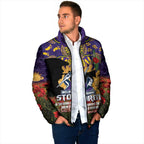 Personalised Melbourne Storm Rugby ANZAC Day Padded Jacket Last Post Poppy We Will Remember Them