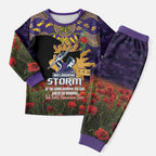 Personalised Melbourne Storm Rugby ANZAC Day Pajama Set Last Post Poppy We Will Remember Them