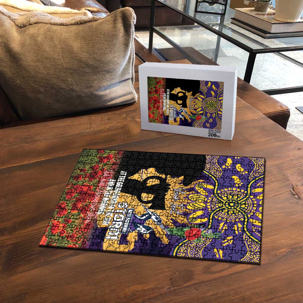 Personalised Melbourne Storm Rugby ANZAC Day Puzzle Last Post Poppy We Will Remember Them
