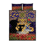 Personalised Melbourne Storm Rugby ANZAC Day Quilt Bed Set Last Post Poppy We Will Remember Them