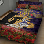 Personalised Melbourne Storm Rugby ANZAC Day Quilt Bed Set Last Post Poppy We Will Remember Them